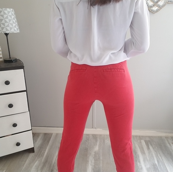 GAP - Red Bi-Stretch Slim Crop Pants Trousers - Picture 2 of 6